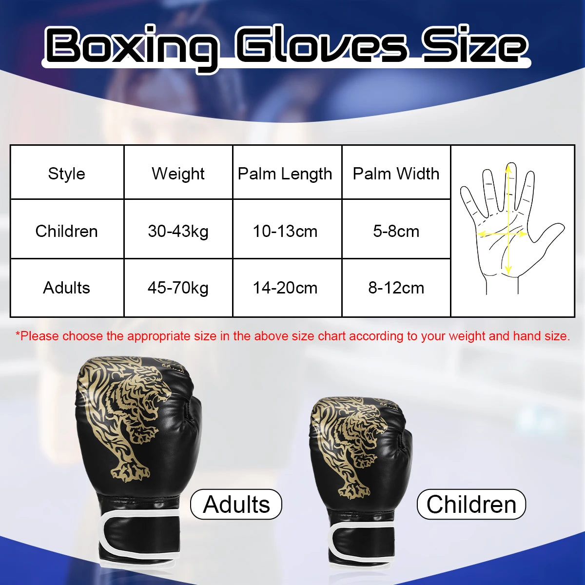 PU Leather Boxing Gloves – Adult & Kids Training Gloves for Kickboxing, Gym & Martial Arts