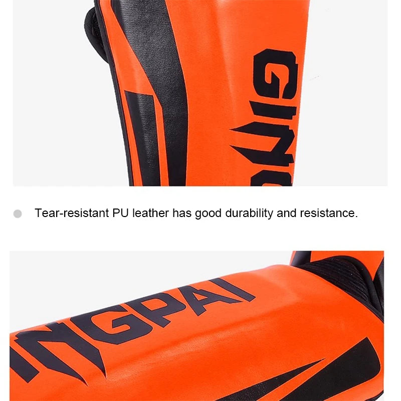 Muay Thai & Kickboxing Shin Guards – PU Leather Leg & Ankle Protectors