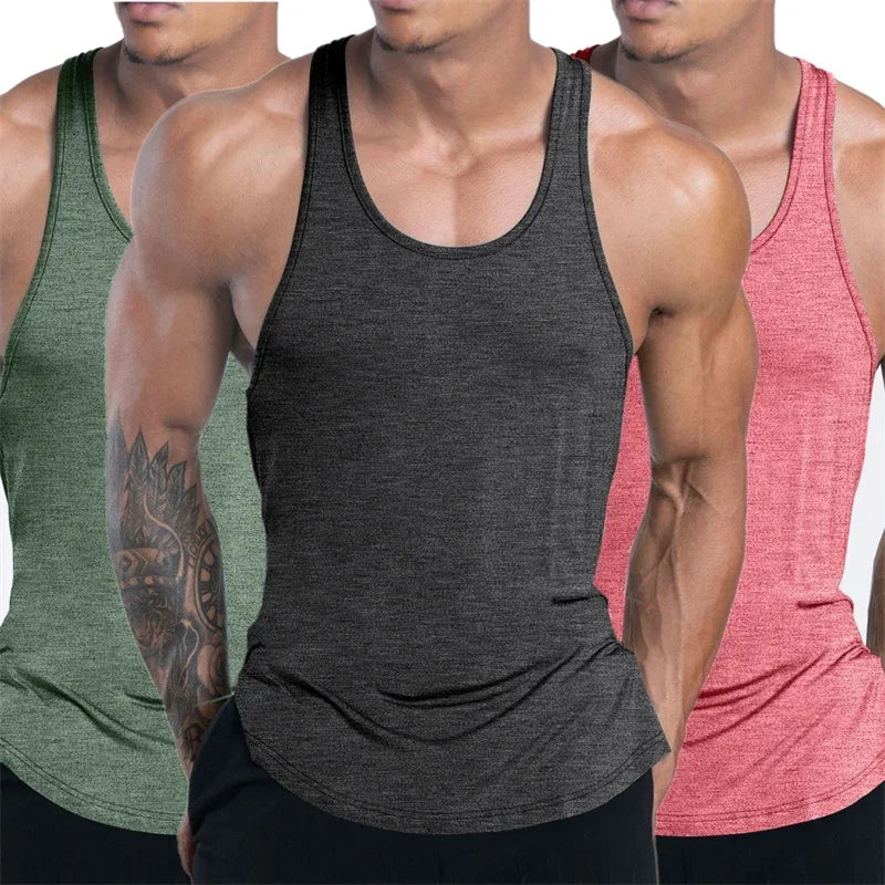 Men’s Quick-Dry Sports Tank Top – Breathable Polyester Training Vest for Running, Basketball & Fitness - OJABay