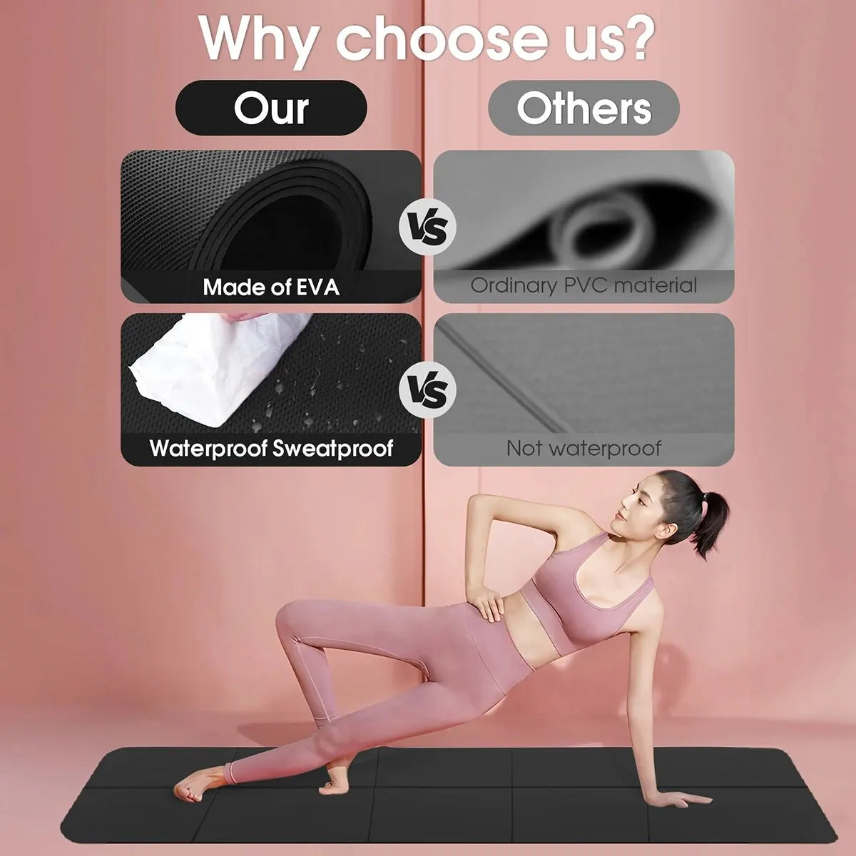 EVA Foam Yoga Mat – 4mm Thick, Lightweight & Comfortable (173×61cm) - OJABay