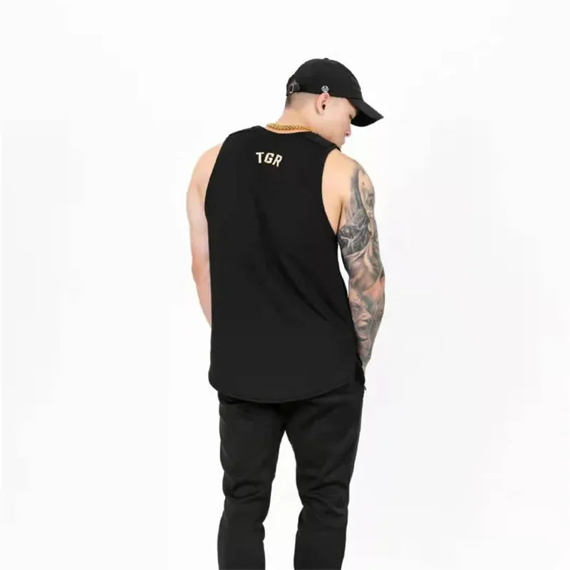 Men’s Cotton Gym Stringer Tank Top – Sleeveless Bodybuilding Vest for Fitness & Workout - OJABay