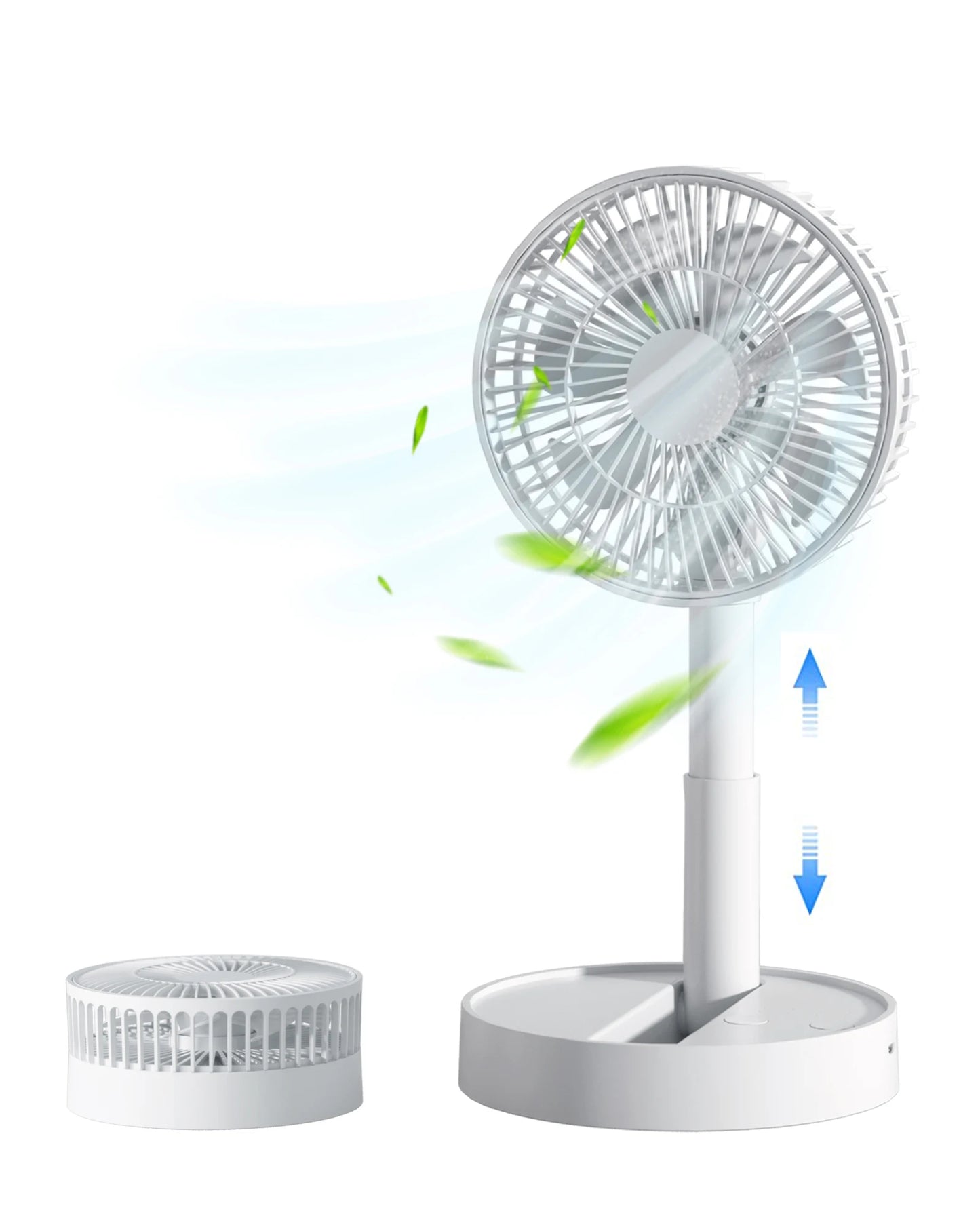 USB Foldable Mini Fan – 4 Speeds, Battery Operated, Timer-Controlled for Home & Outdoors - OJABay