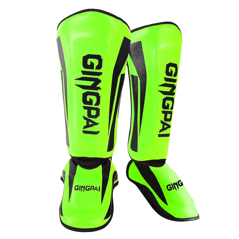 Muay Thai & Kickboxing Shin Guards – PU Leather Leg & Ankle Protectors