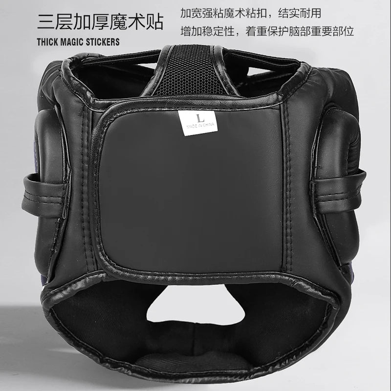 Kickboxing & Boxing Helmet – PU Leather Full-Cover Headgear for Men, Women, and Kids | MMA, Muay Thai, Karate, Sanda Training - OJABay