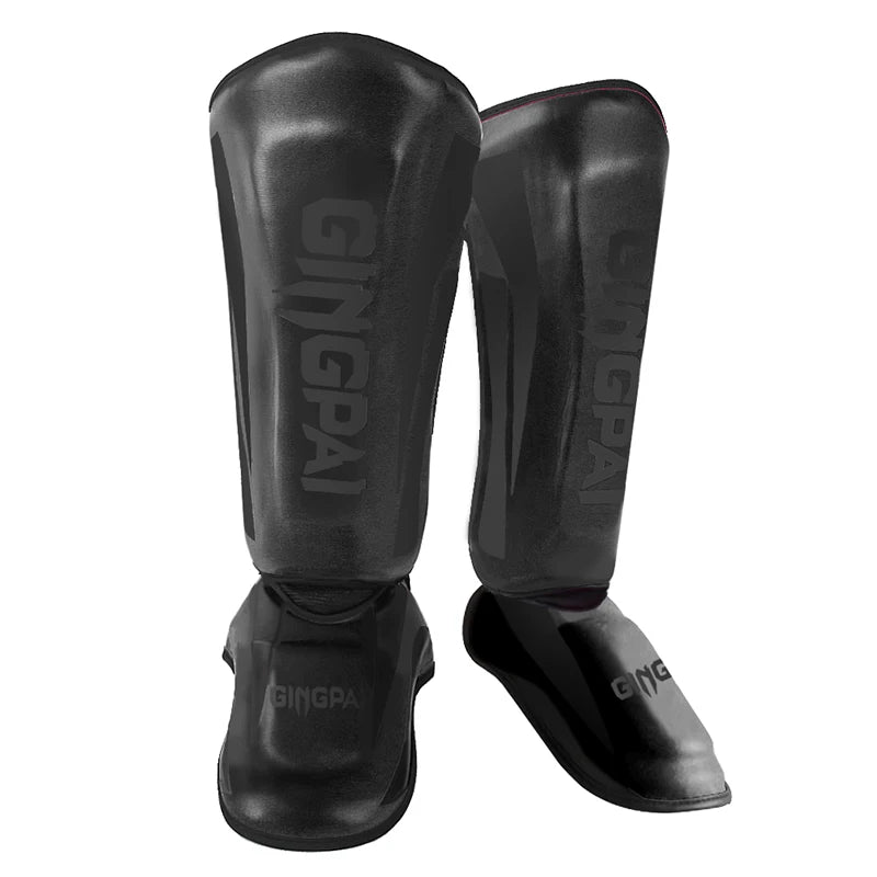 Muay Thai & Kickboxing Shin Guards – PU Leather Leg & Ankle Protectors