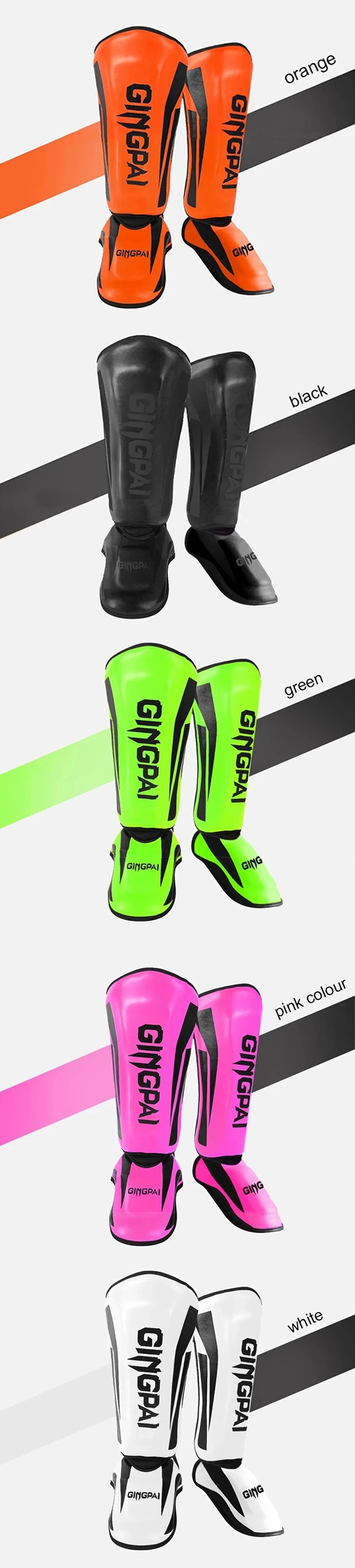 Muay Thai & Kickboxing Shin Guards – PU Leather Leg & Ankle Protectors