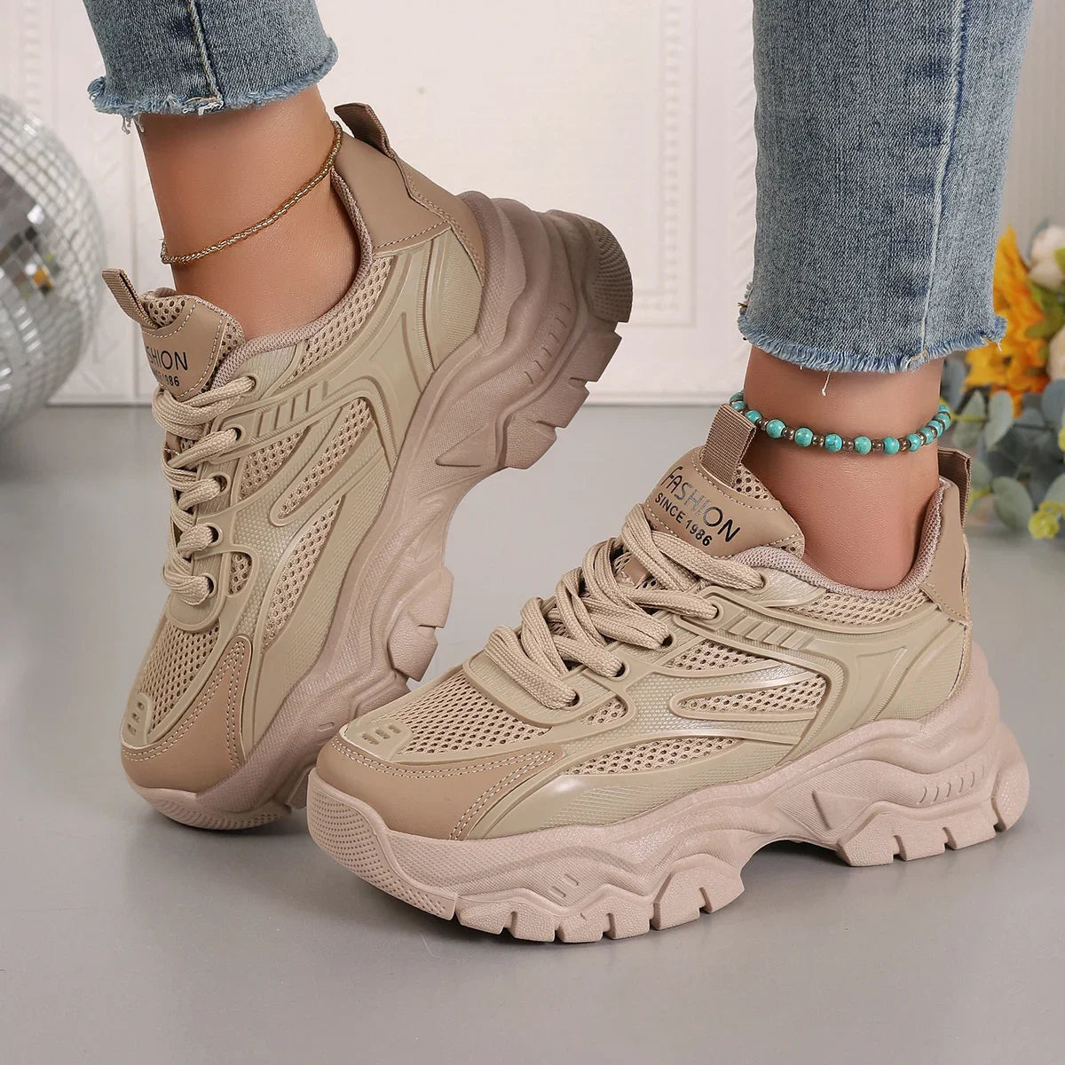 Women's Sports Sneakers – Lightweight Tennis & Running Platform Shoes - OJABay