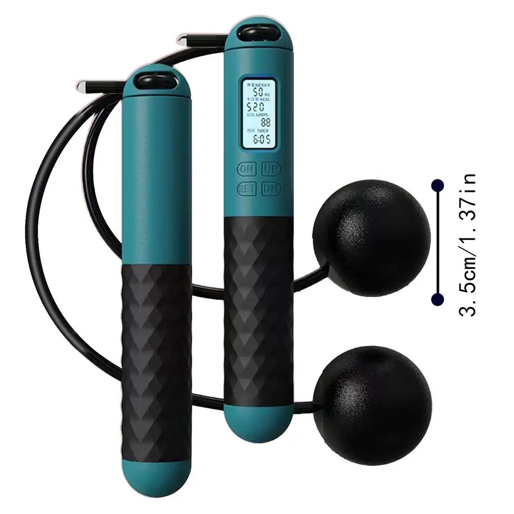 Smart Weighted Cordless Jump Rope – Digital Counter, Ropeless Skipping for Home & Gym - OJABay
