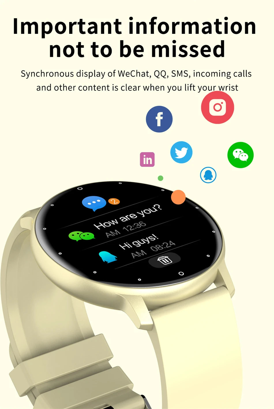 LIGE Smartwatch with Bluetooth Calls & Fitness Tracker – Unisex, Waterproof - OJABay