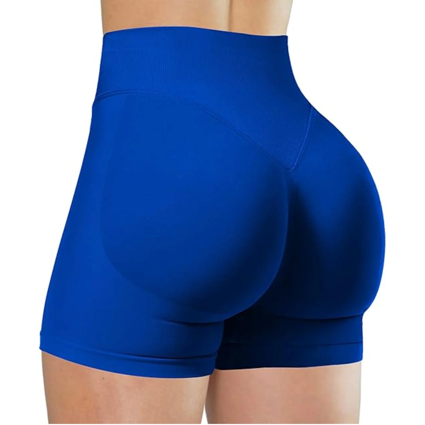 High-Waisted Yoga Shorts – Solid Color, Stretch Fit, Sexy & Sporty - OJABay