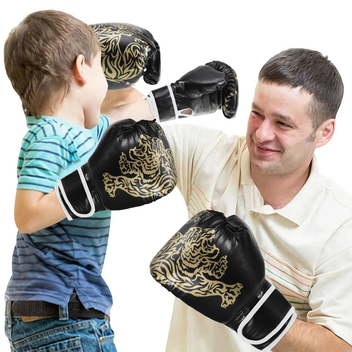 PU Leather Boxing Gloves – Adult & Kids Training Gloves for Kickboxing, Gym & Martial Arts