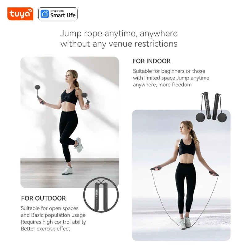 Smart Jump Rope with APP Tracker & LCD Display β Adjustable Skipping Rope for Home Gym, CrossFit, Cardio Workouts for Men & Women - OJABay
