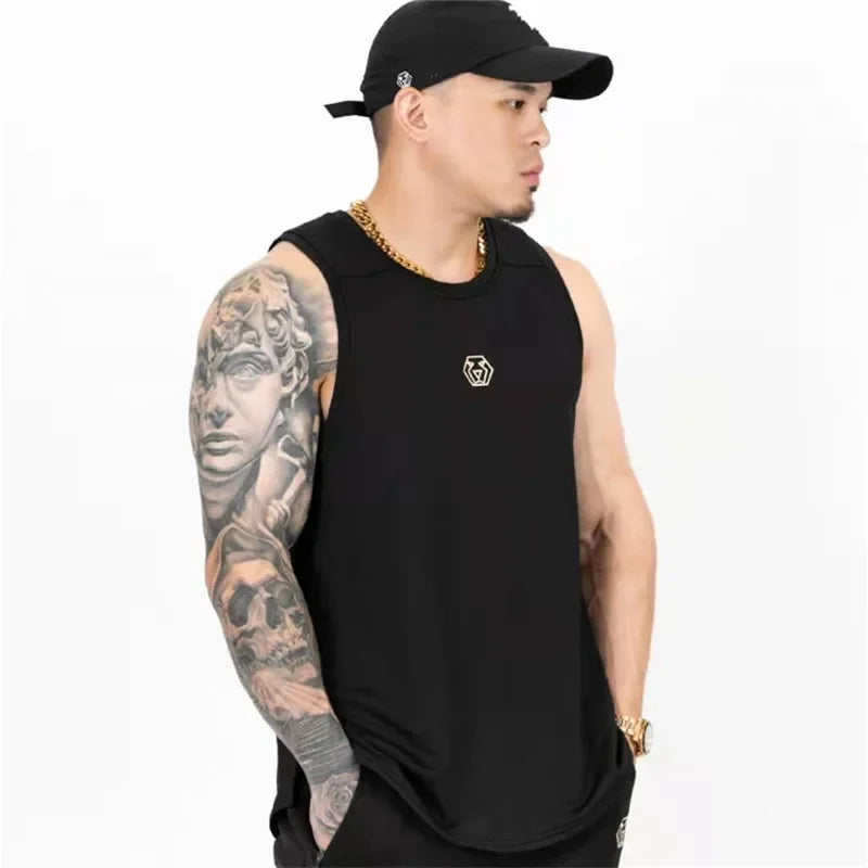 Men’s Cotton Gym Stringer Tank Top – Sleeveless Bodybuilding Vest for Fitness & Workout - OJABay