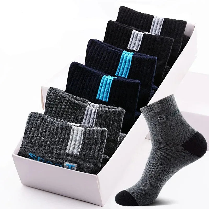 3/5/10 Pairs Men’s Breathable Bamboo Fiber Socks – Sweat-Absorbing, Deodorant Business & Sports Crew Stockings - OJABay