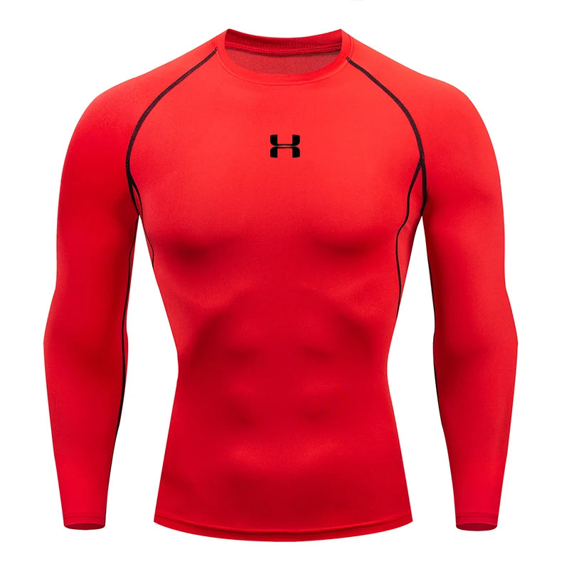 Men's Long Sleeve Compression Workout Shirt β Gym, Running, Training Tee - OJABay