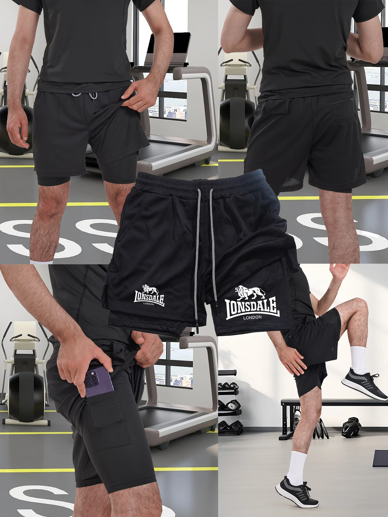 2-in-1 Running Shorts with Compression Layer – Stay Ready, Stay Dry - OJABay