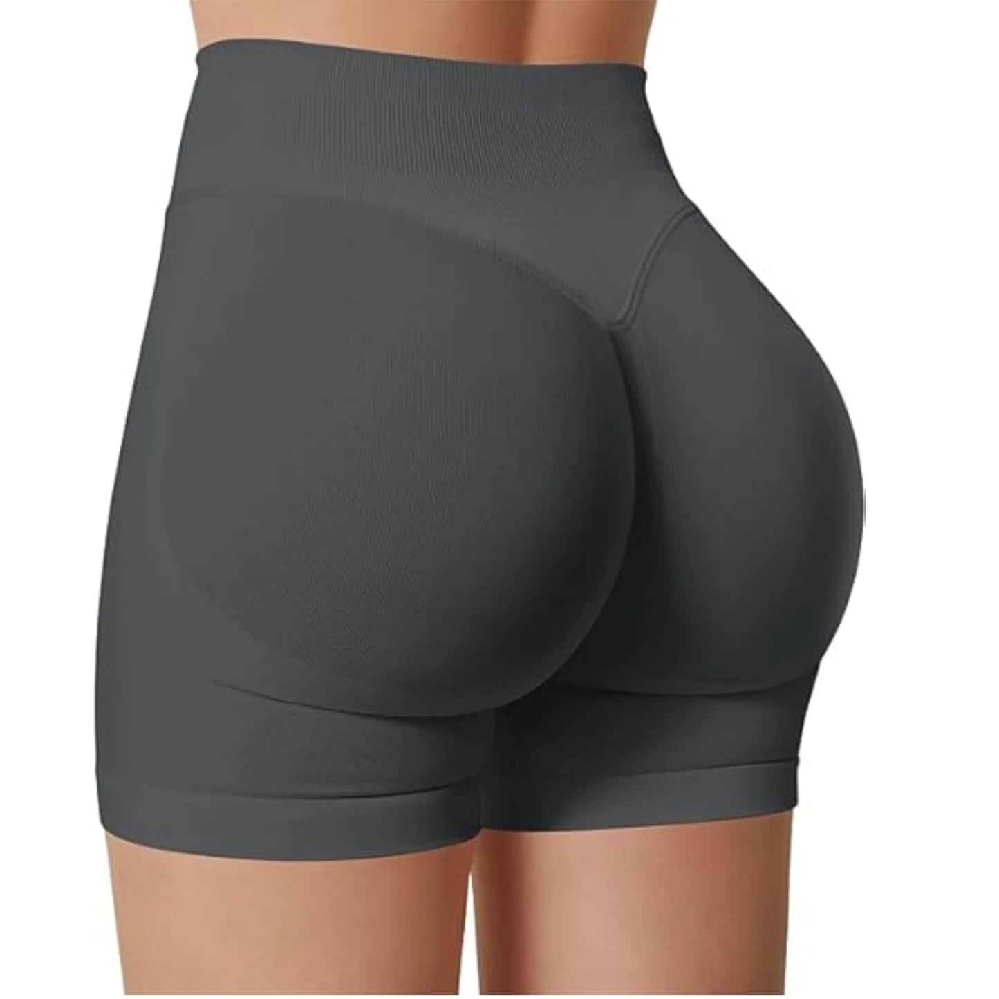 High-Waisted Yoga Shorts – Solid Color, Stretch Fit, Sexy & Sporty - OJABay