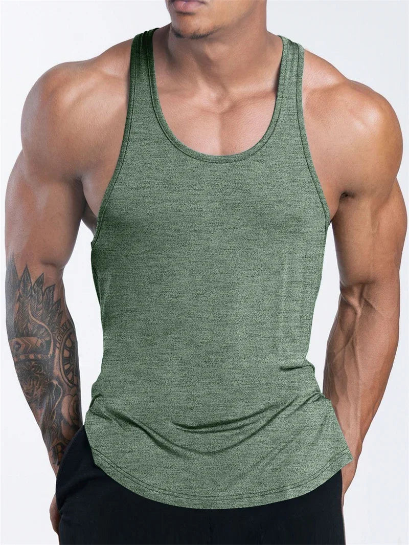 Men’s Quick-Dry Sports Tank Top – Breathable Polyester Training Vest for Running, Basketball & Fitness - OJABay
