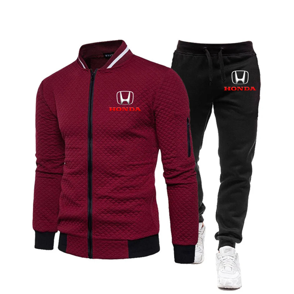 2025 Men’s Honda Baseball Jacket & Pants Set – Casual Sportswear