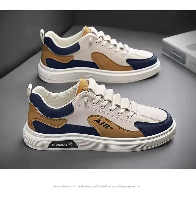 Men's Low-Top Leather Casual Shoes – Fashion Sports Sneakers for Spring & Autumn - OJABay