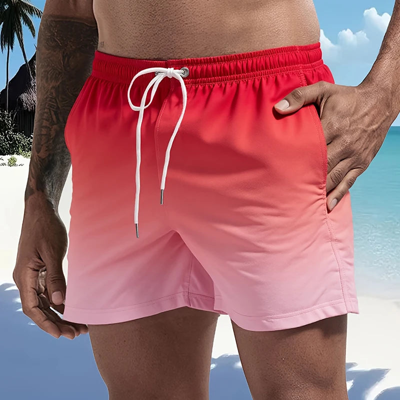Men’s Quick-Dry Swim Trunks with Mesh Lining & Pockets