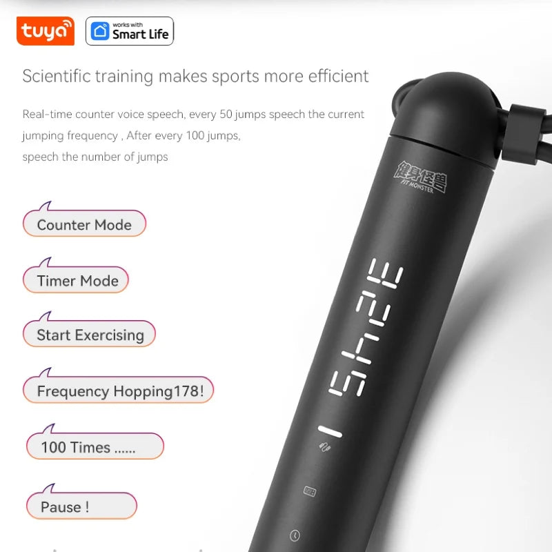 Smart Jump Rope with APP Tracker & LCD Display β Adjustable Skipping Rope for Home Gym, CrossFit, Cardio Workouts for Men & Women - OJABay
