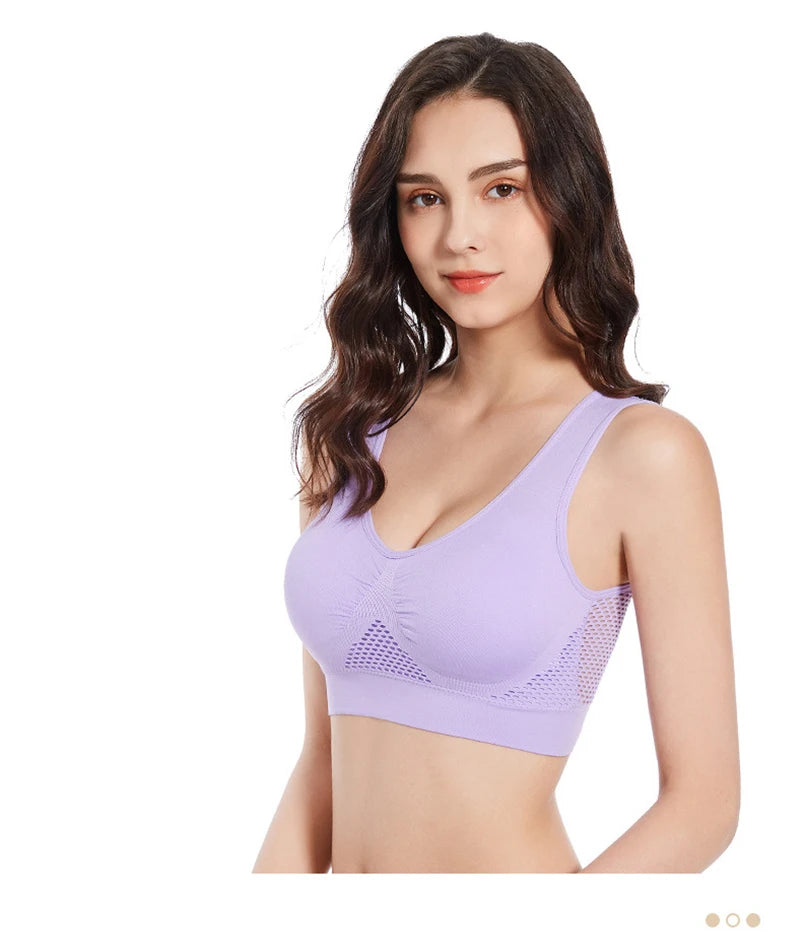 Seamless Push-Up Sports Bra β Breathable Padded Fitness Top for Women, Wire-Free Gym & Running Support - OJABay