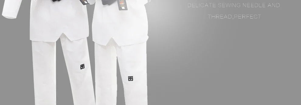 Taekwondo Dobok Karate Uniform with Belt – Kids & Adults (XXXS–XXXL)