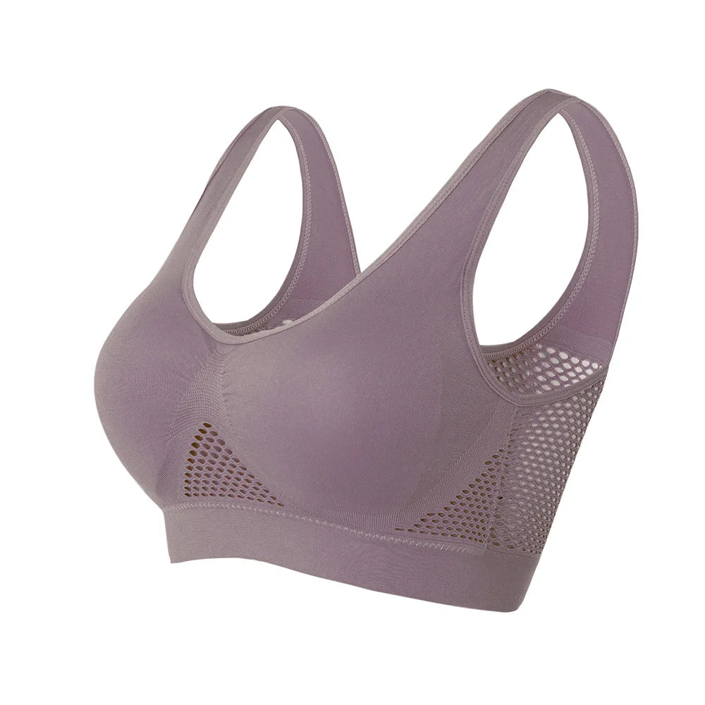 Seamless Push-Up Sports Bra β Breathable Padded Fitness Top for Women, Wire-Free Gym & Running Support - OJABay