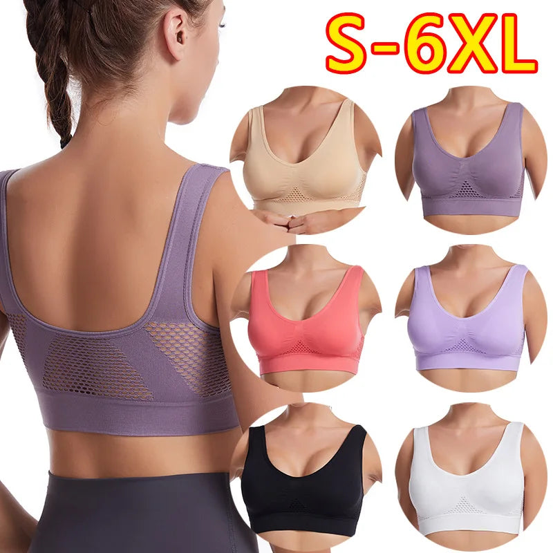 Seamless Push-Up Sports Bra β Breathable Padded Fitness Top for Women, Wire-Free Gym & Running Support - OJABay