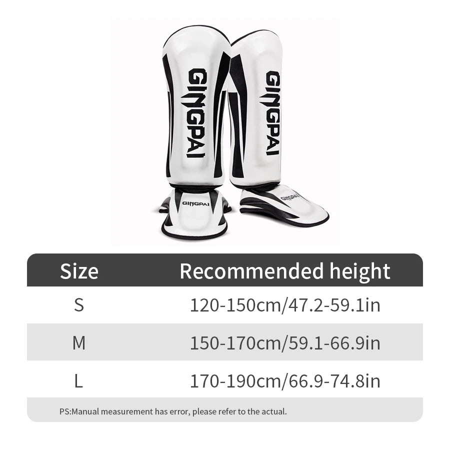 Muay Thai & Kickboxing Shin Guards – PU Leather Leg & Ankle Protectors