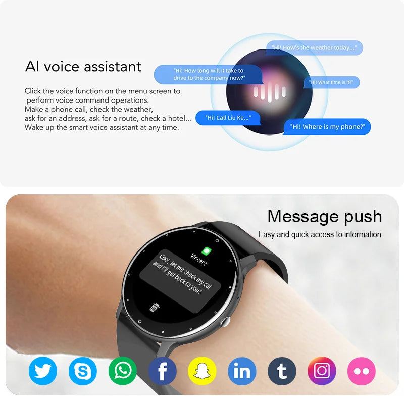 LIGE Smartwatch with Bluetooth Calls & Fitness Tracker – Unisex, Waterproof - OJABay