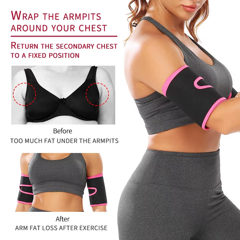 Arm Trimmers Sauna Sweat Bands Women Arm Slimmer Trainer anti Cellulite Arm Shapers Weight Fat Reducer Loss Workout Body Shaper