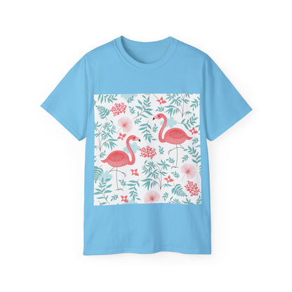 Tropical Flamingo Unisex Ultra Cotton Tee – Perfect Summer Vibe Tee - OJABay