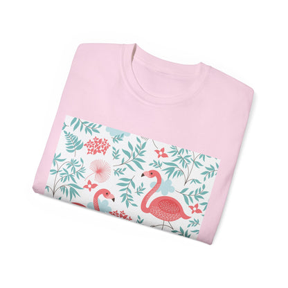 Tropical Flamingo Unisex Ultra Cotton Tee – Perfect Summer Vibe Tee - OJABay