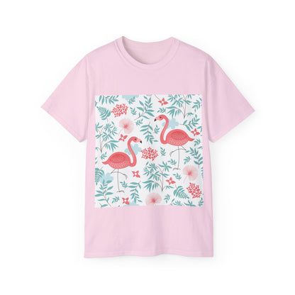 Tropical Flamingo Unisex Ultra Cotton Tee – Perfect Summer Vibe Tee - OJABay