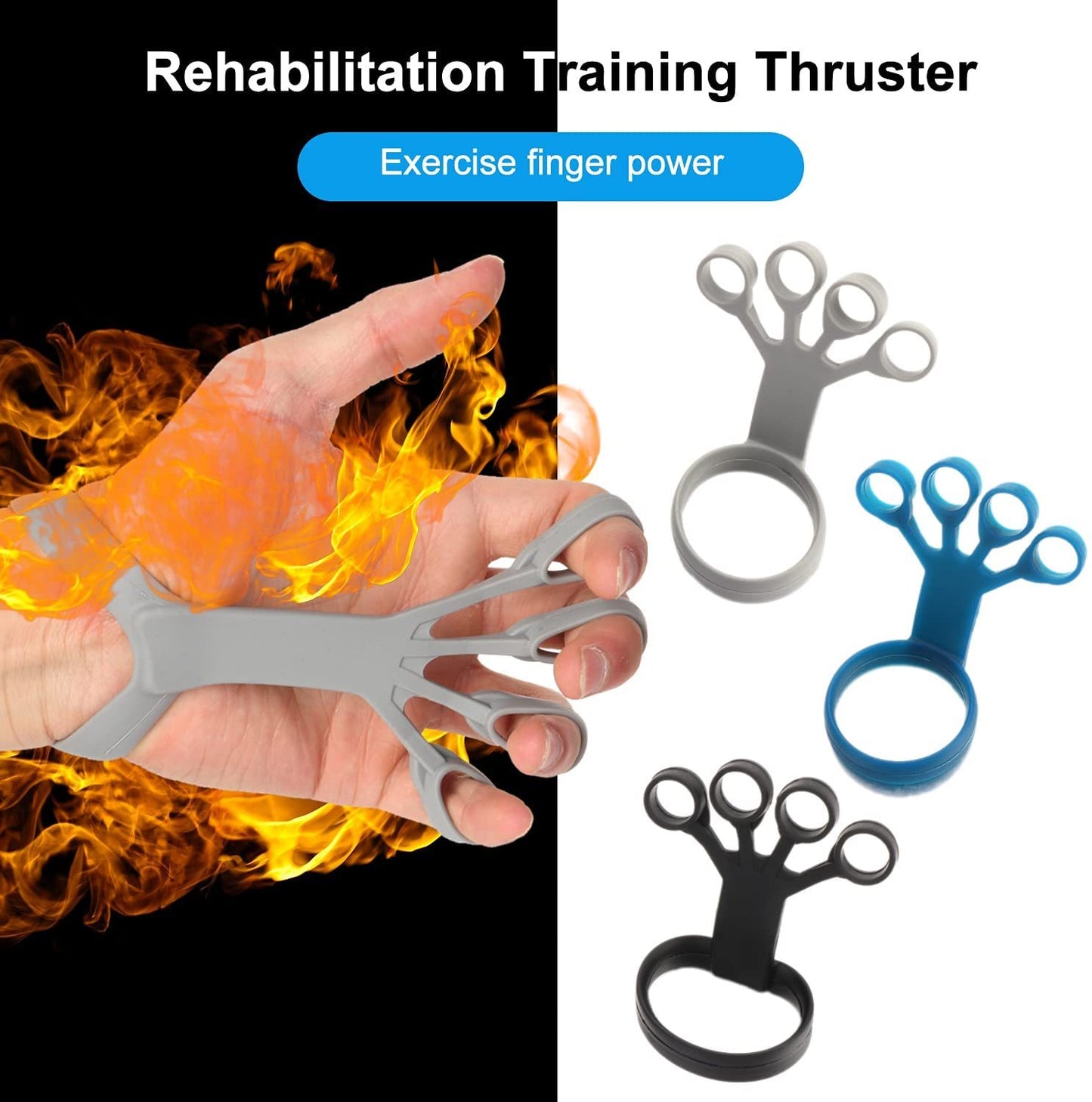 Silicone Finger Exerciser – Hand Grip Strengthener for Rehab & Pain Relief - OJABay