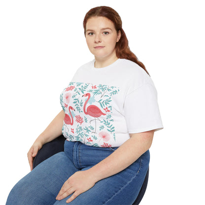 Tropical Flamingo Unisex Ultra Cotton Tee – Perfect Summer Vibe Tee - OJABay