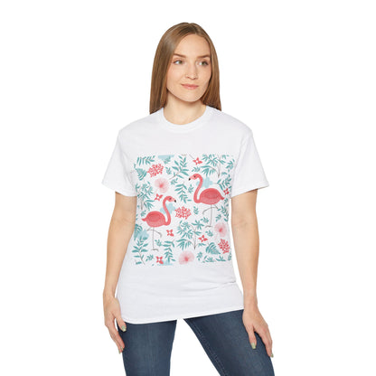 Tropical Flamingo Unisex Ultra Cotton Tee – Perfect Summer Vibe Tee - OJABay