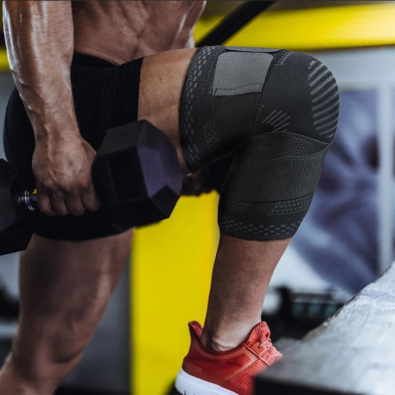 1PC Compression Knee Brace with Adjustable Bandage – Sports Support for Running, Basketball, Volleyball & Fitness - OJABay