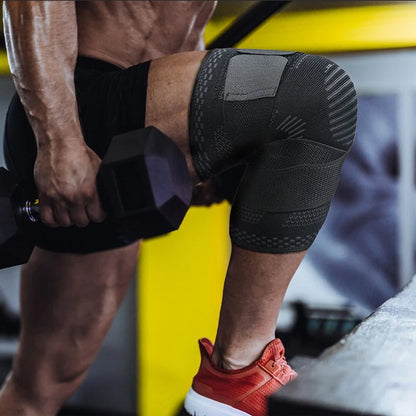 1PC Compression Knee Brace with Adjustable Bandage – Sports Support for Running, Basketball, Volleyball & Fitness - OJABay