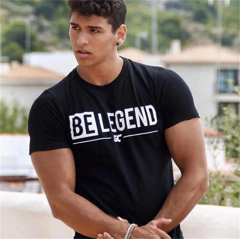 Men's Summer Gym T-Shirt 2024 – Cotton Fitness Short Sleeve Bodybuilding Tee - OJABay