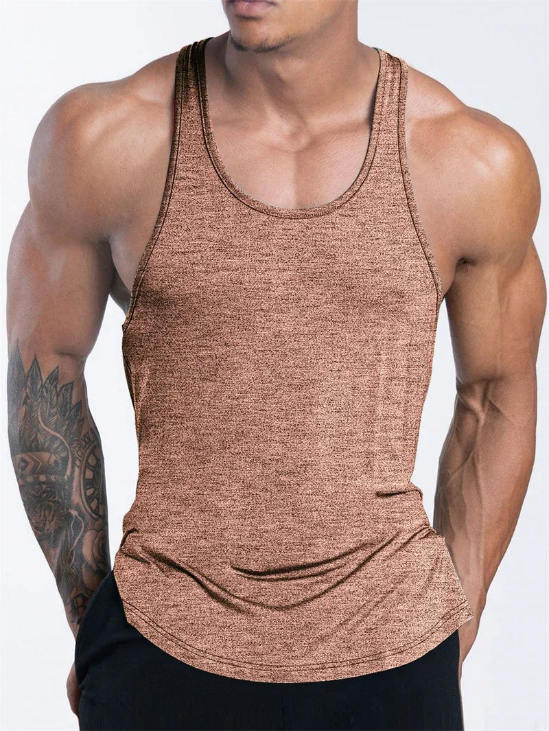 Men’s Quick-Dry Sports Tank Top – Breathable Polyester Training Vest for Running, Basketball & Fitness - OJABay