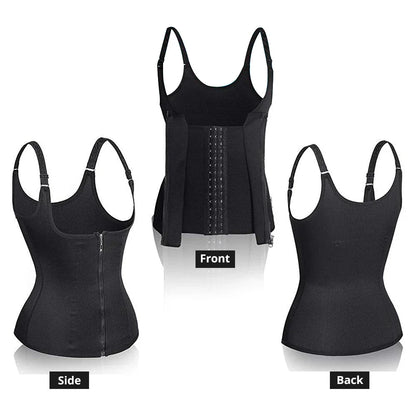 Women's Waist Trainer Tank Top – Zipper Body Shaper with Tummy Control | Sleeveless Activewear Shapewear - OJABay