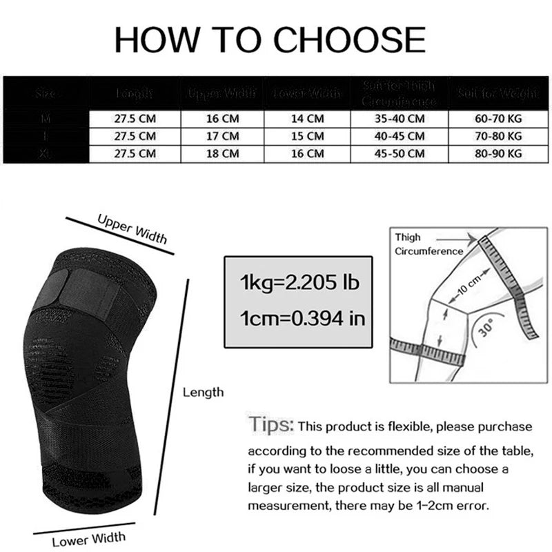 1PC Compression Knee Brace with Adjustable Bandage – Sports Support for Running, Basketball, Volleyball & Fitness - OJABay