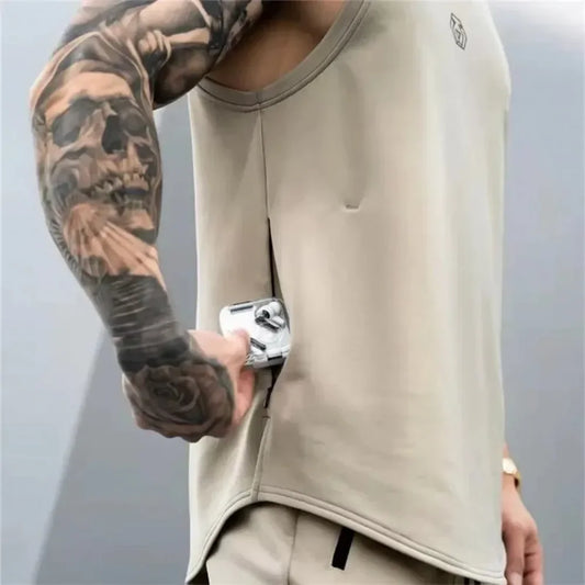 Men’s Cotton Gym Stringer Tank Top – Sleeveless Bodybuilding Vest for Fitness & Workout - OJABay