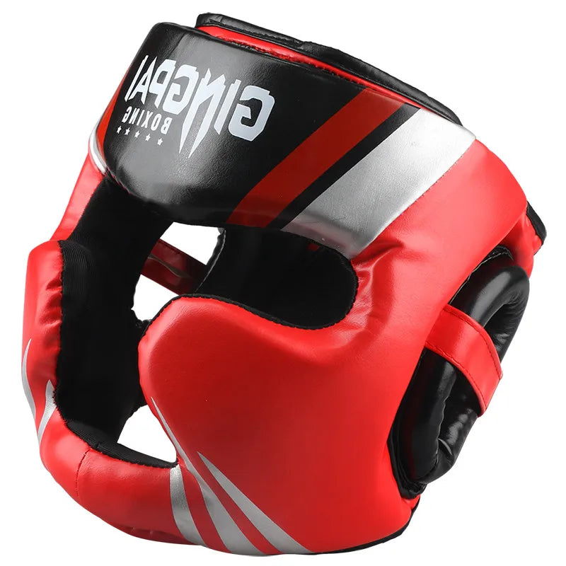 Kickboxing & Boxing Helmet – PU Leather Full-Cover Headgear for Men, Women, and Kids | MMA, Muay Thai, Karate, Sanda Training - OJABay