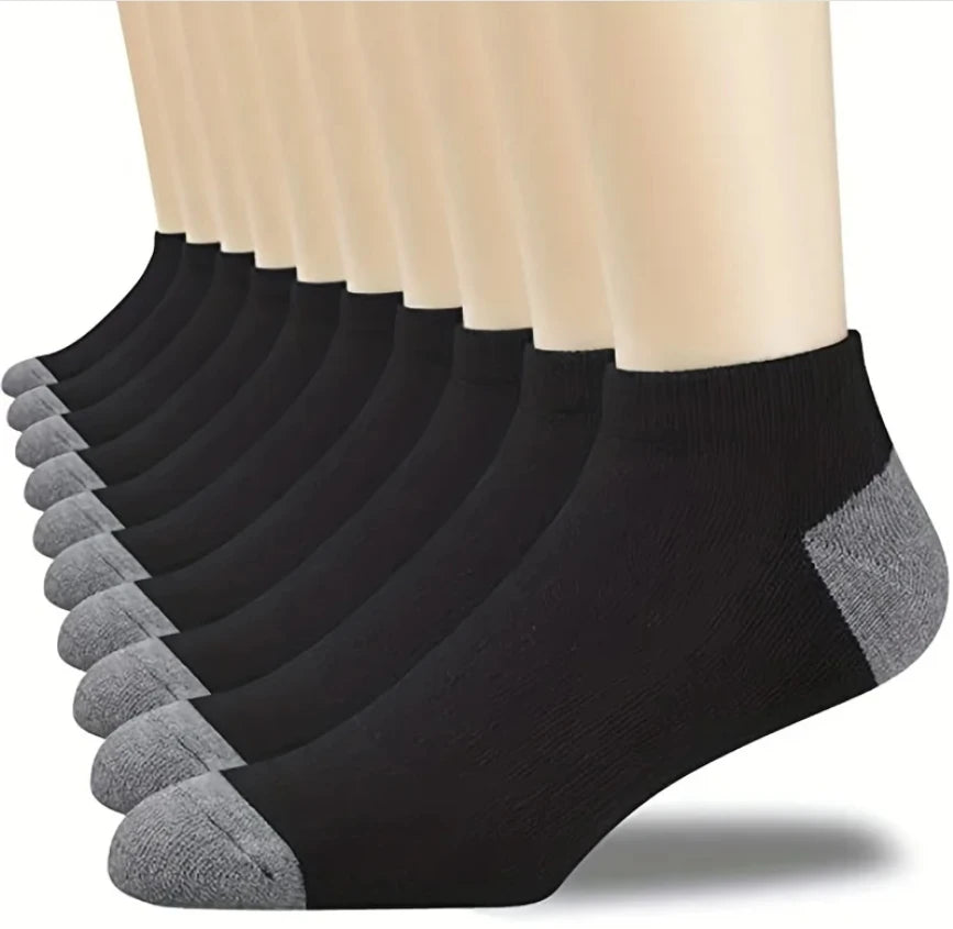 3/5/10 Pairs Men’s Breathable Bamboo Fiber Socks – Sweat-Absorbing, Deodorant Business & Sports Crew Stockings - OJABay