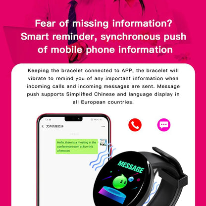 D18 Smart Watch – Fitness Tracker with Heart Rate & Blood Pressure Monitor - OJABay
