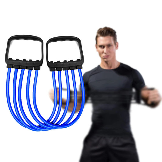 Full Body Workout Chest Expander – 5 Removable Resistance Bands for Strength Training, Pilates, Push-Ups & Muscle Building - OJABay